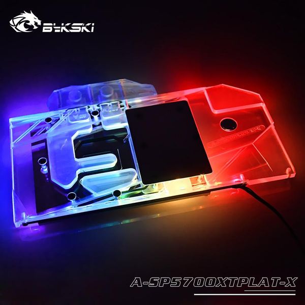 

bykski water block use for sapphire radeon rx 5700 xt nitro+ / full cover copper radiator 12v rgb 5v a-rgb light fans & coolings