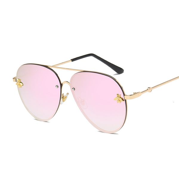 

2021 summer vintage metal small bee sunglasses women luxury gradient pilot sun glasses shades male fashion brand designer oculos de sol a520, White;black