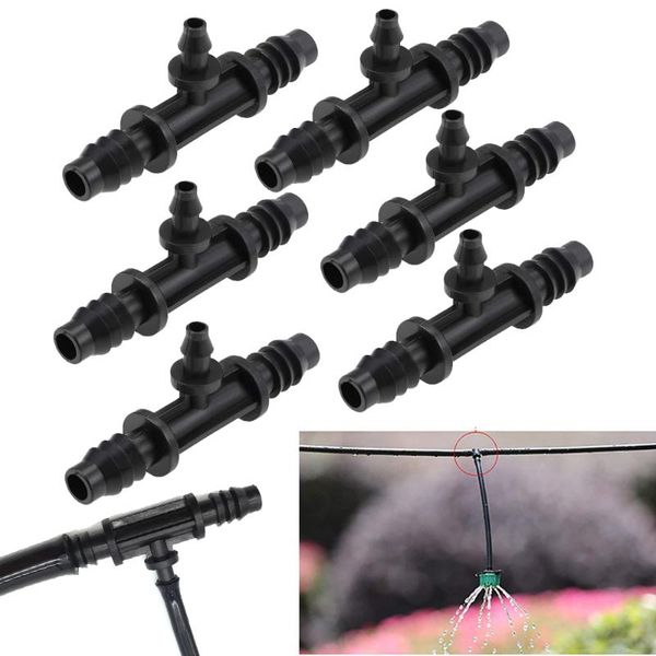 

watering equipments 2-10pcs 2in1 barb drip tee pipe connector 4/7&8/12 mm hose fitting micro irrigation garden system