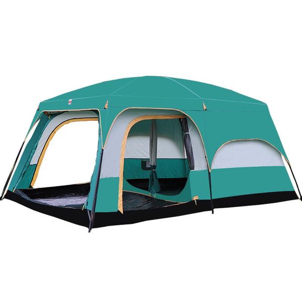 

super large camping tent double layers waterproof 6-10 person 430x305x200cm two bedroom one living room family party tents and shelters