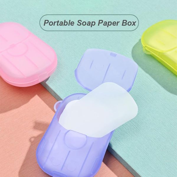 

disposable mini travel soap paper sheets foaming case for outdoor use color random (1box=20pcs) dishes