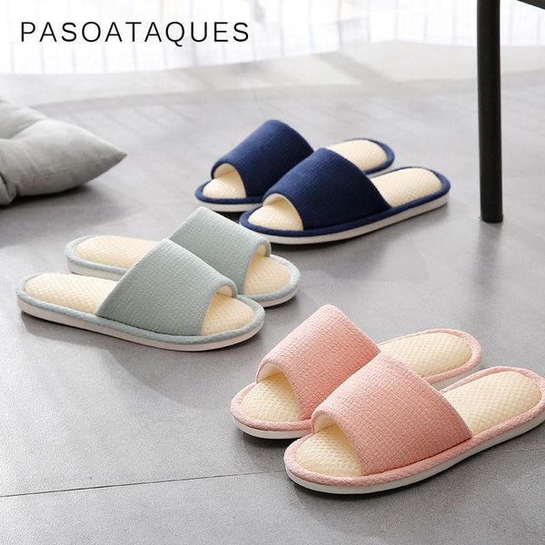 

women slippers summer meh home shoes non-slip soft indoor bedroom house couples floor, Black