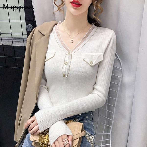 

women's sweaters autumn winter long sleeve knitted sweater women pullover fashion korean vest slim v-neck jumper 11210, White;black