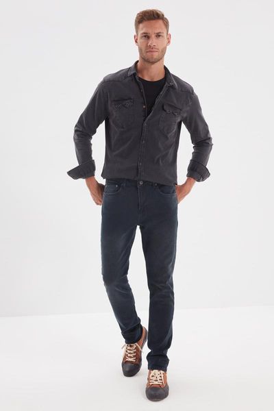 

men's jeans trendyol male slim fit tmnaw22je0020, Blue