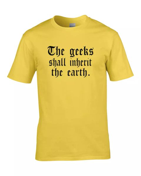 

THE GEEKS SHALL INHERIT THE EARTH - religious parody, jesus Youth T shirt, White;black