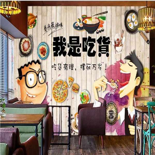 

wallpapers drop wallpaper nostalgic hand painted cartoon characters wooden restaurant background wall kitchen hd mural