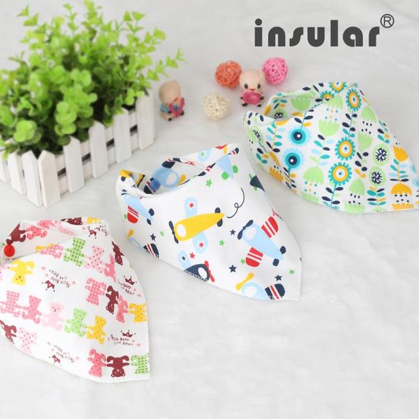 

bibs & burp cloths insular 3pcs/lot cartoon cotton triangle baby feeding born infant saliva towel toddler scarfs headband kids