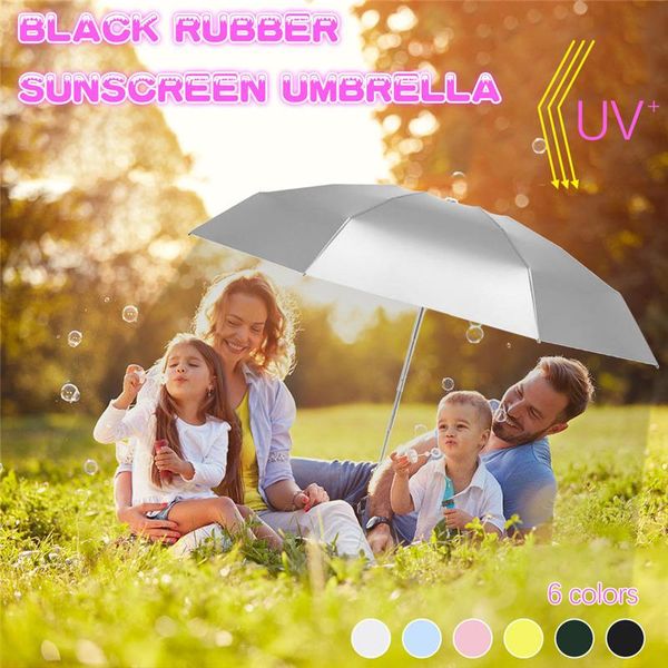 

umbrellas titanium silver plastic five-fold sun umbrella female sunscreen
