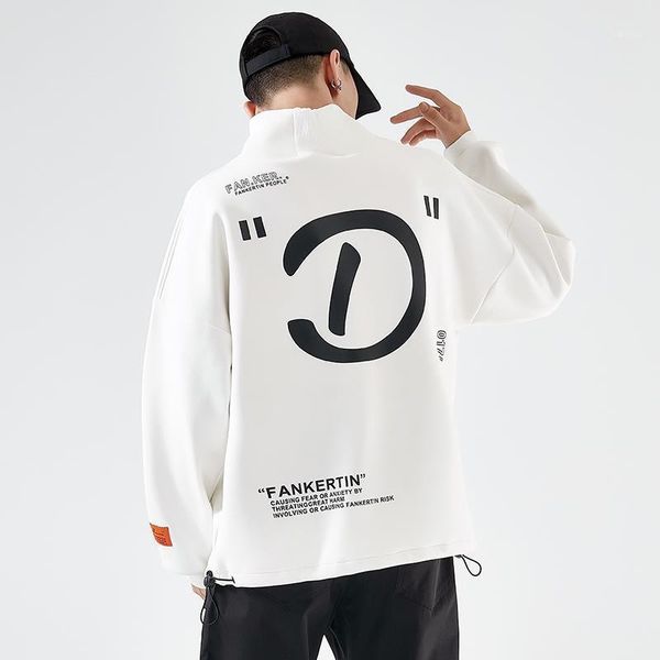 

men's hoodies & sweatshirts autumn sweatshirt men with embroidered letter "d" individual trend loose, Black