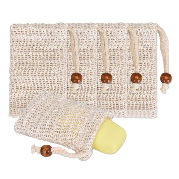 Natural esfoliante malha sabão saco de sabão scrubbers bolsas de bolsa para banho de banho espuma e secagem 5.5 * 3.5inch 2021