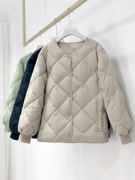 

Women's Down & Parkas Korean Puffer Women Loose Casual Single Breasted Short Duck Jacket Female Warm Ultra Light Coats Winter Outwear XSGL, Black