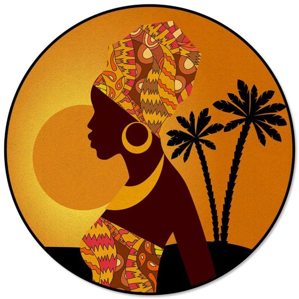 

carpets african woman black girl coconut tree carpet for living room children bed floor round home decor rugs soft mat