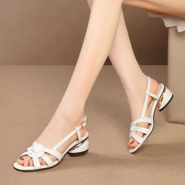 

woman sandals shoes 2021 summer style wedges buckle strap high heels slip on women ladies office work sandalias y0721, Black