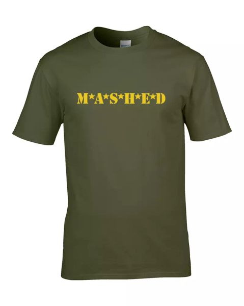 

mashed- classic tv comedy mash, silly military men's t shirt, White;black