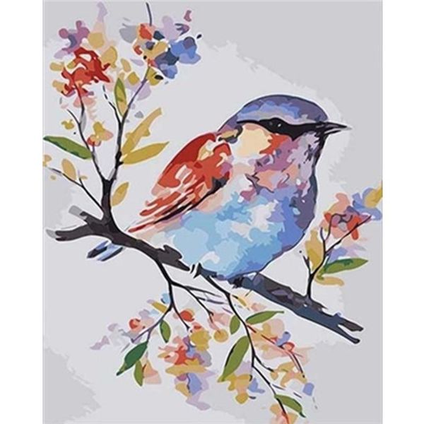 

paintings painting by numbers diy drop 40x50 60x75cm cute color bird on tree branch canvas wedding decoration art picture gift