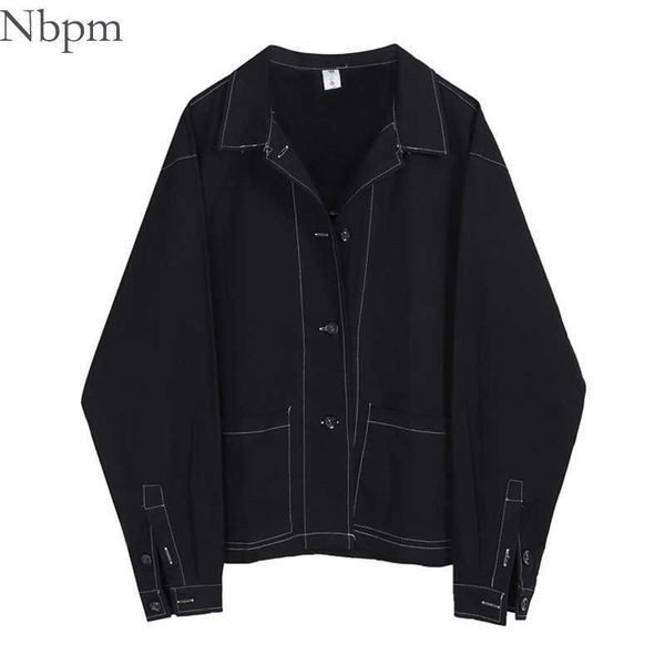 

nbpm spring women's clothing black and white long sleeve shirt blusas mujer blouses women's tunic vintage clothing 210529