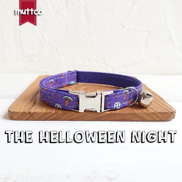 

cat collars & leads 10pcs/lot muttco retailing self-design personalized handmade collar the helloween night 2 sizes ucc091