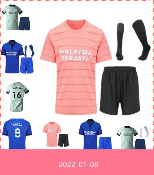 

2021 2022 cardiff soccer jerseys city home away moore 21 22 camisetas de fÃºtbol morrison ralls murphy hoilett leandro bacuna marlon pack ful, Black;yellow
