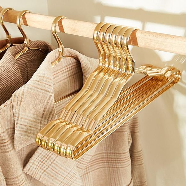 

hangers & racks clothes 10pcs aluminium alloy coat anti-slip seamless metal drying rack wardrobe organizer clothing storage