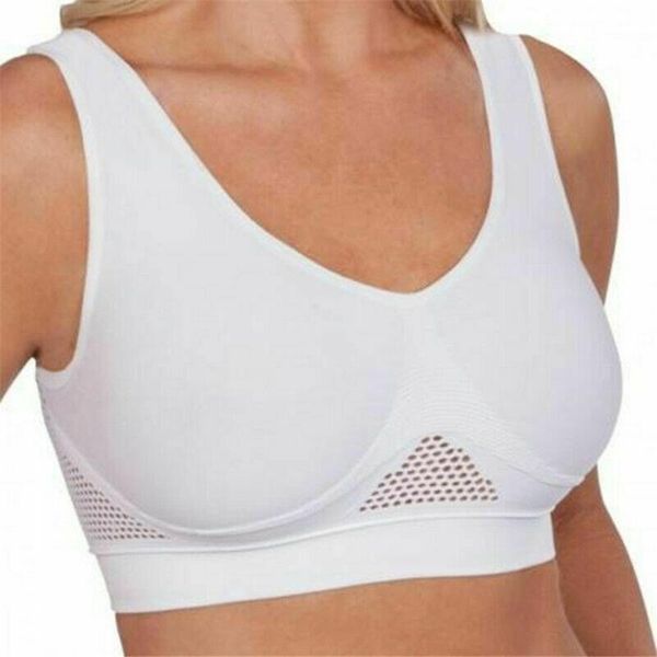 

air permeable cooling summer sport yoga wireless bra gym fitness athletic running underwear workout vest tank #40 clothing, White;black
