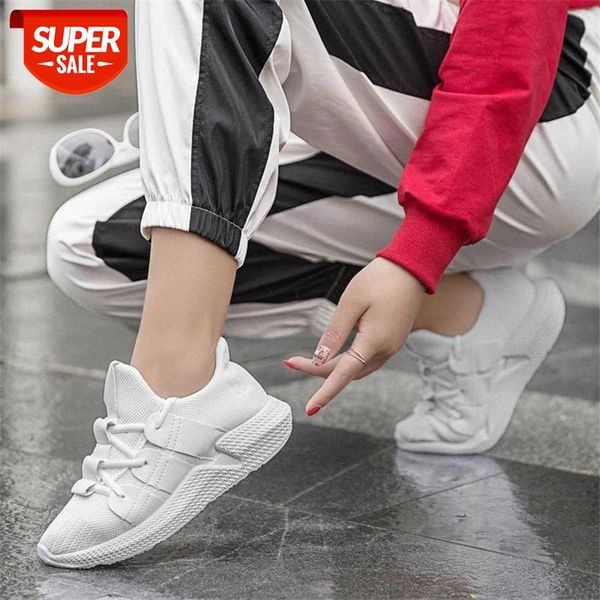 

white platform breathable sneakers 2019 summer shoes women fashion lace-up air mesh sport casual loafers #z20w