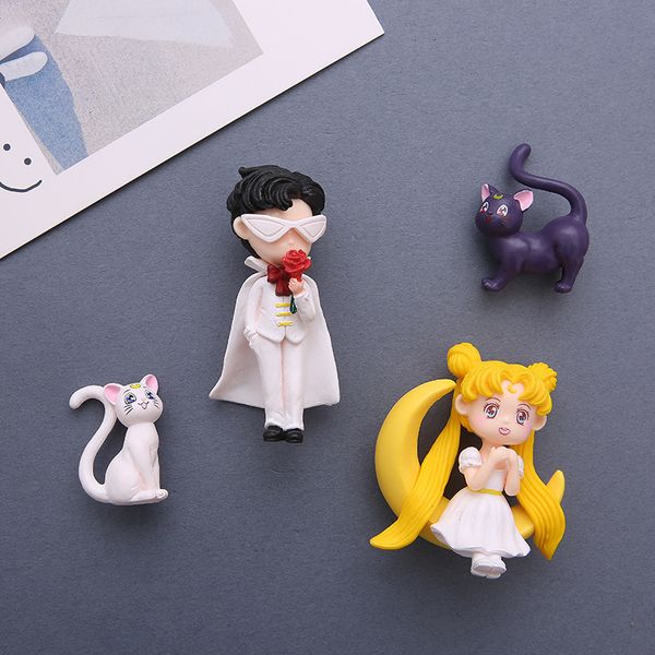 

creative refrigerator paste beautiful girl warrior water ice moon kitten lovely home decorations cartoon magnetic doll