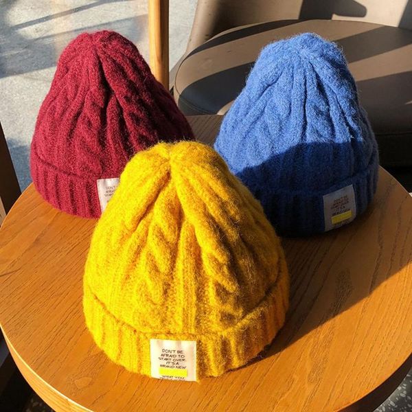 

beanie/skull caps autumn and winter thickened warm twist knitted cap female tide brand cone ear protection hat cold wool, Blue;gray