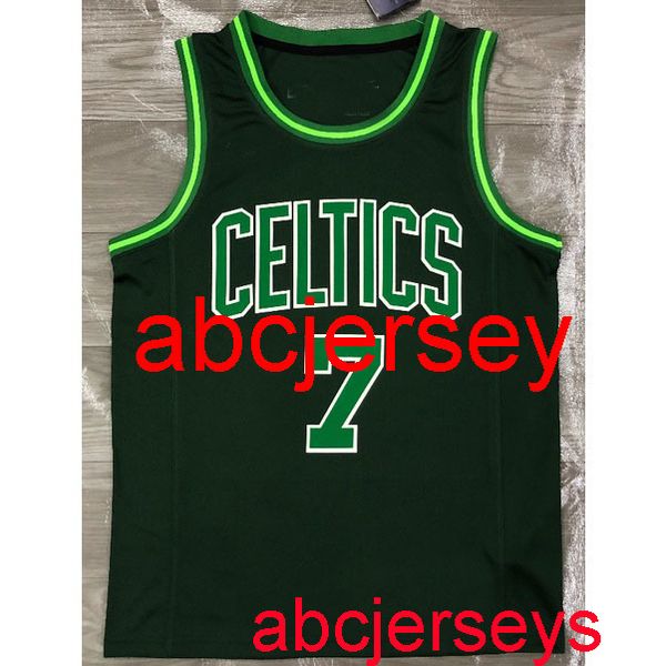 

7# brown 2021 dark green basketball jersey embroidery xs-5xl 6xl, Black