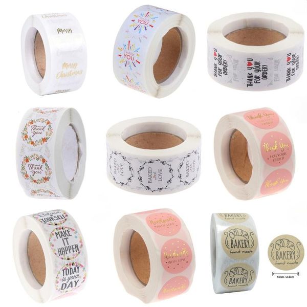 

gift wrap product 500/pcs thank you christmas hand-stamped self-adhesive baking sealing stickers decorative hand books