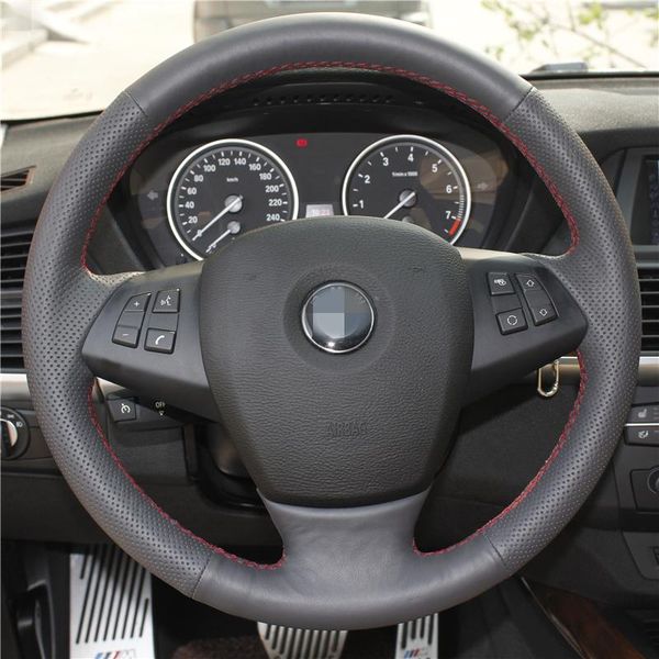 

steering wheel covers black artificial leather car cover for e70 x5 2008-2013