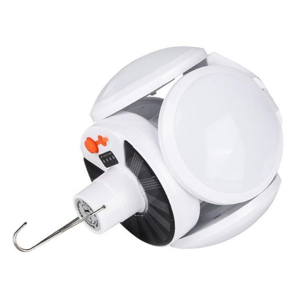 

portable lanterns 1pc foldable solar powered led camping light rechargeable tent lamp outdoor emergency bulb