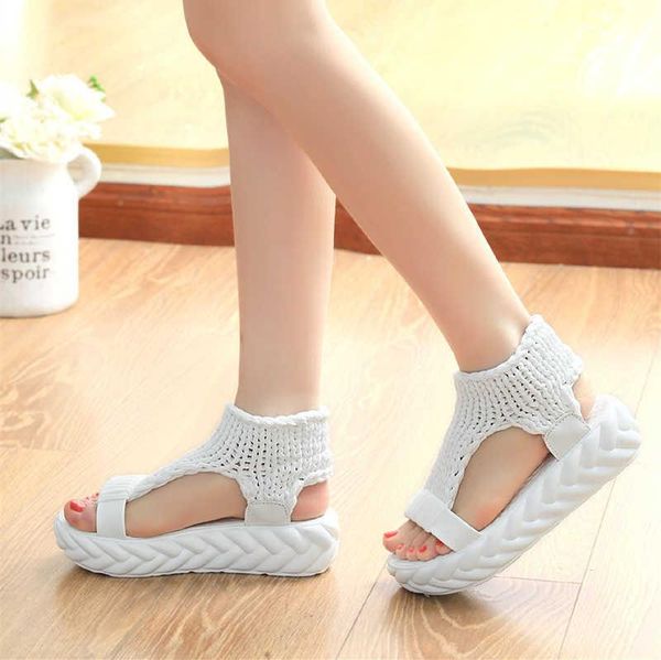 

sandals summer flying weaving style for women, Black