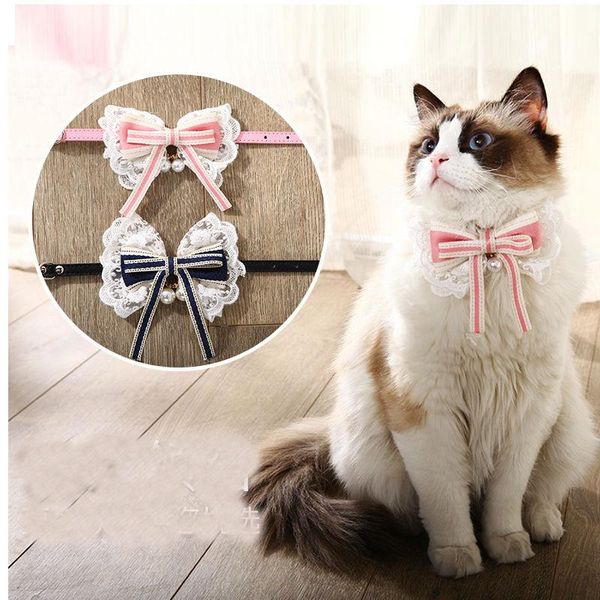 

bow tie collar for cats and dogs (with bell pet tie) cat collars & leads