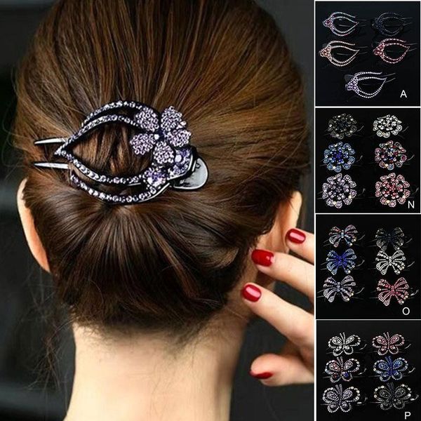 

hair clips & barrettes luxury rhinestone three-tooth duckbill clip headgear flower handmade headwear accessories for women lady ml, Golden;silver