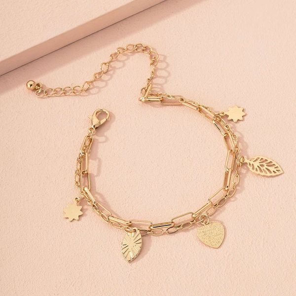 

hand catenary qingdao jewelry simple love double layer bracelet women's net red fashion design style bracelet, Black