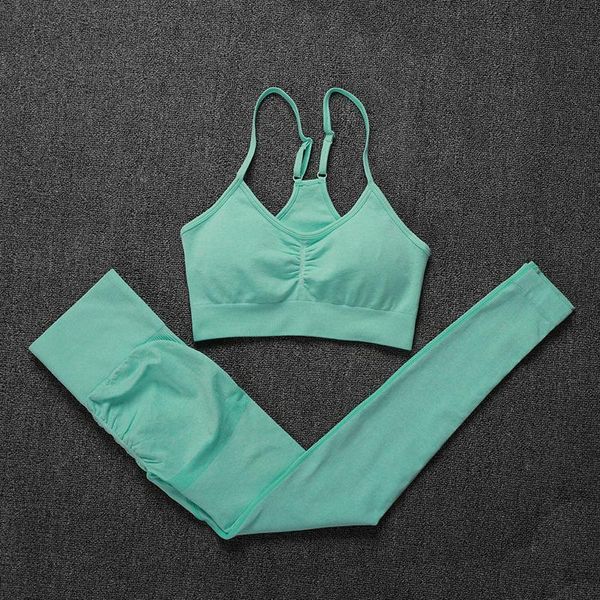 

women's tracksuits 2 piece sets womens outfits seamless push up bra and high waist gym leggings women fitness set solid color tracksuit, Gray