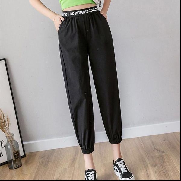 

women pant harajuku joggers wide leg sweatpants trousers plus size high waist harem pants streetwear korean casual femme, Black;white