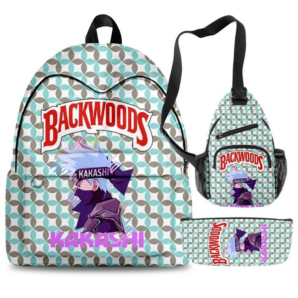 

backpack 3pcs/set 3d backwoods teenager boys girls cartoon oxford waterproof schoolbag women men travel laptop