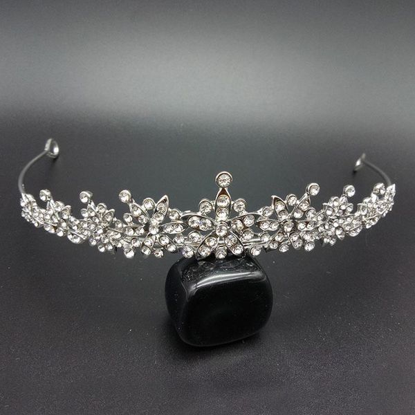 

hair clips & barrettes zircon princess crystal bridal crown water women wedding headband electroplating accessories party jewelry, Golden;silver