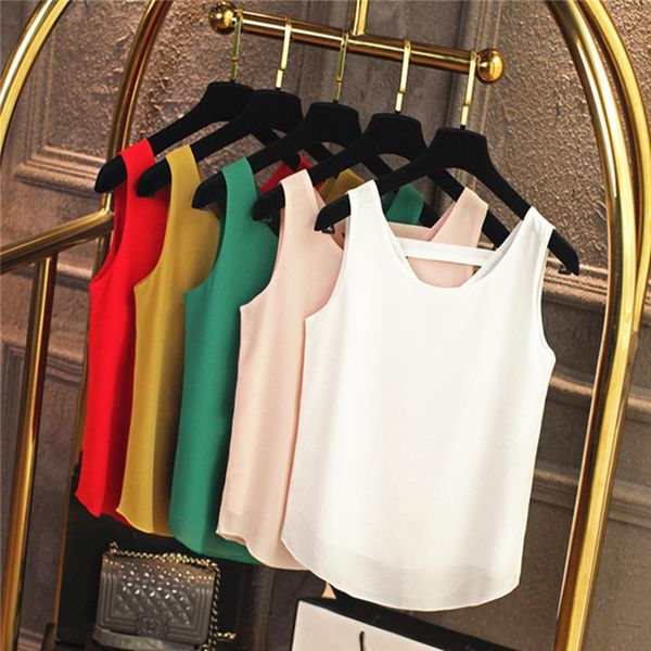 

women's blouses & shirts 10 colors solid ruffle chiffon blouse women 2021 summer fashion vest blusas -2xl casual loose ladies shirt, White