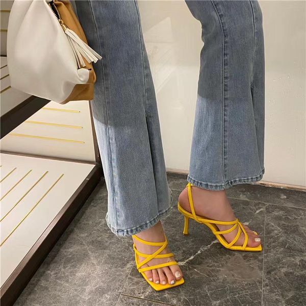 

women sandals dress shoes narrow band design open toe hollow summer party wedding pumps black/white/green/purple