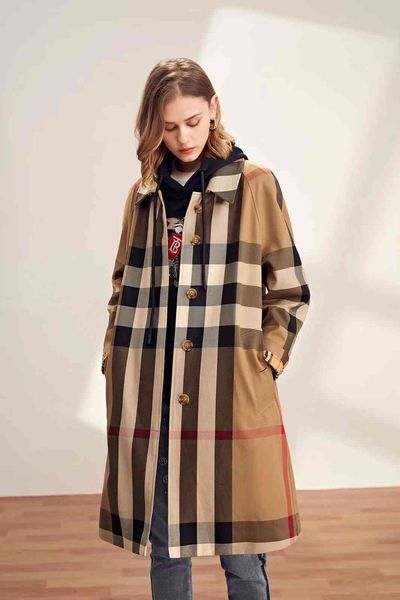 

down jacket 2021 autumn and winter camel windbreaker fashion simple leisure medium long european british b home coat, Black