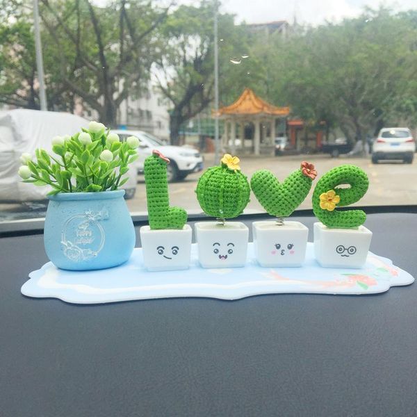 

interior decorations 1 set creative cactus plant potted in the car love styling romantic accessories for woman or girl