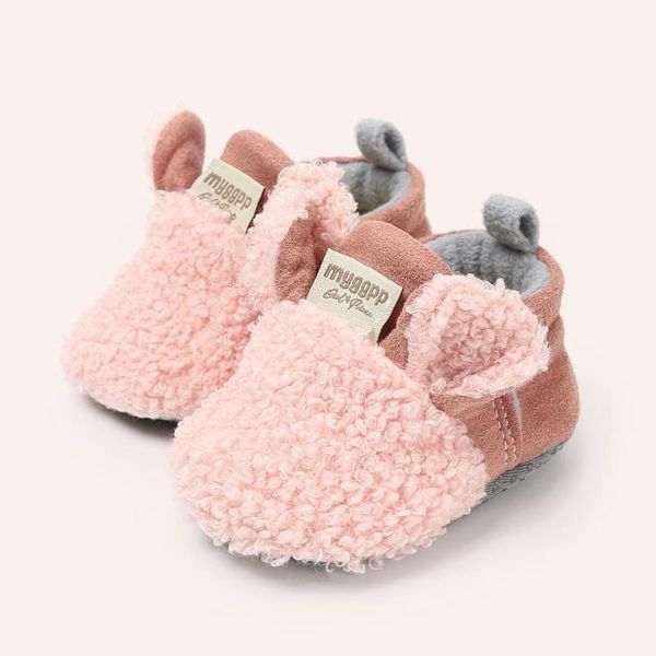 

baby cotton shoes plush toddler plus velvet thick cartoon first walker walkers