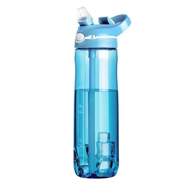 

outdoor sports large capacity portable water bottle leakproof clear plastic head d2tc
