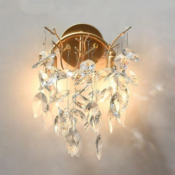 

modern crystal led wall lamp lights bedroom bathroom sconce living room bedside dining home decorative light