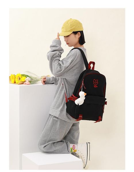 

backpack v0025 - leisure multi-function trend solid color large capacity