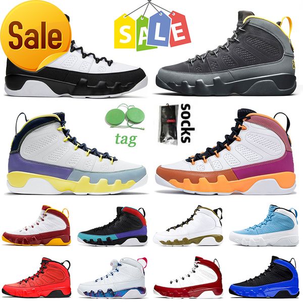 

2021 ing selling 9 9s basketball shoes mens size 13 change the world university gold space jam racer blue gym red