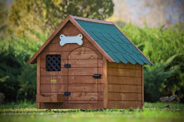 

kennels & pens mandu heat insulated wooden nut color dog kennel large, house for dogs, kennel, house, cages, houses