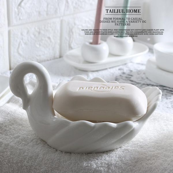 

soap dishes year 1piece ceramic dish swan tray holder plate box catoon bathroom decoration gifts